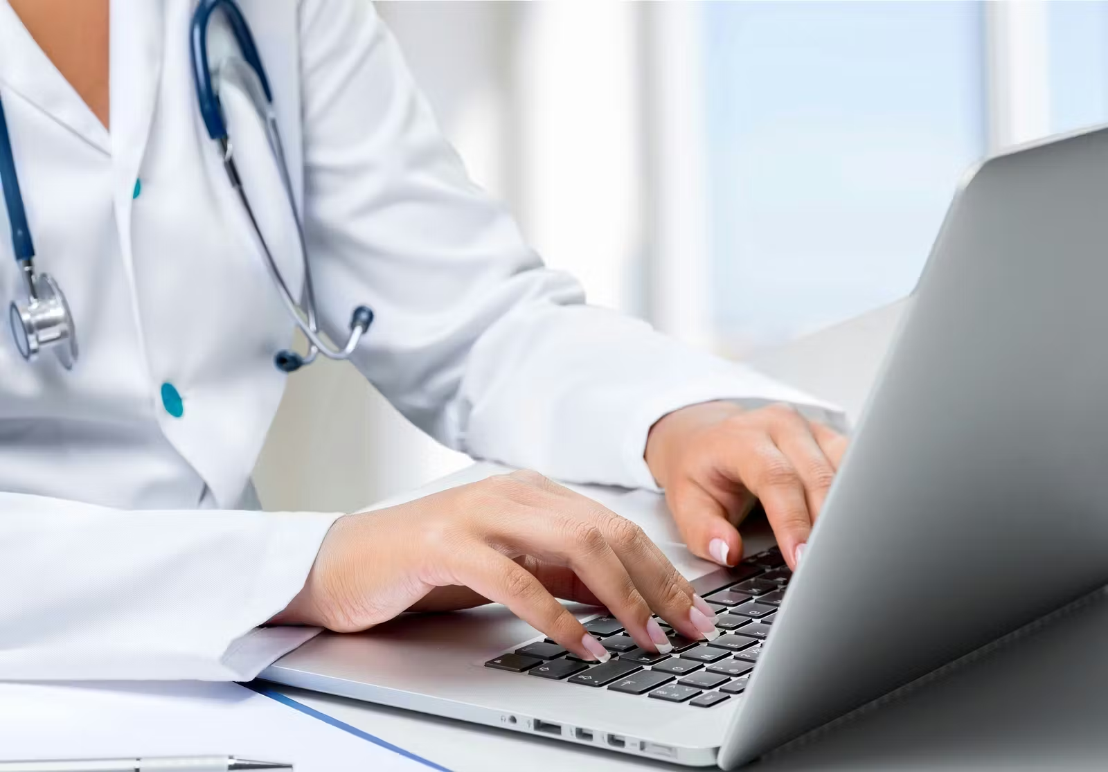 Functional medicine physician reviewing patient records
